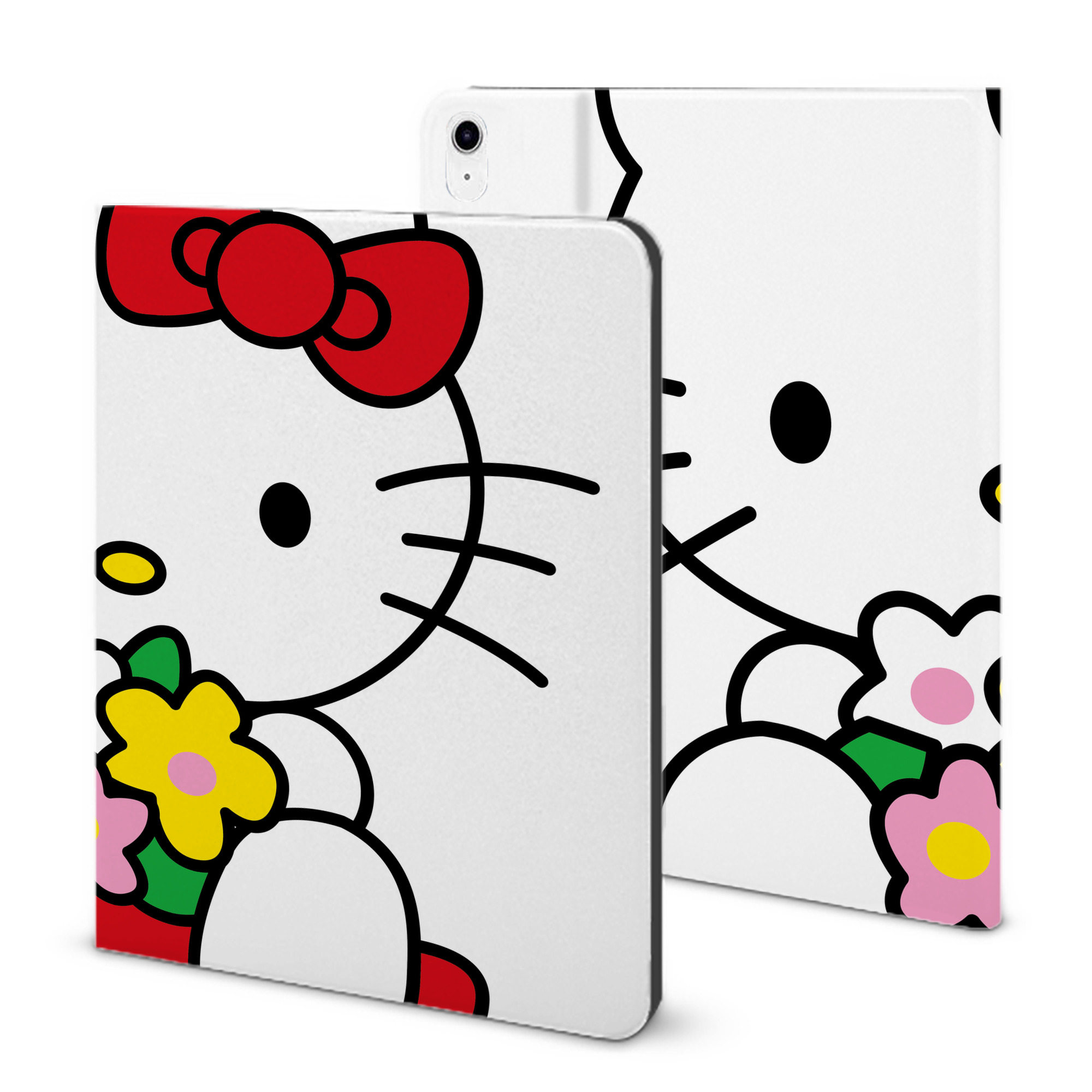 （画像用） Hello Kitty ハローキティ IPad ケース ブック型 PUレザー TPU 耐衝撃 軽量 薄型 ペン収納なし 全面保護 IPad 各モデル対応